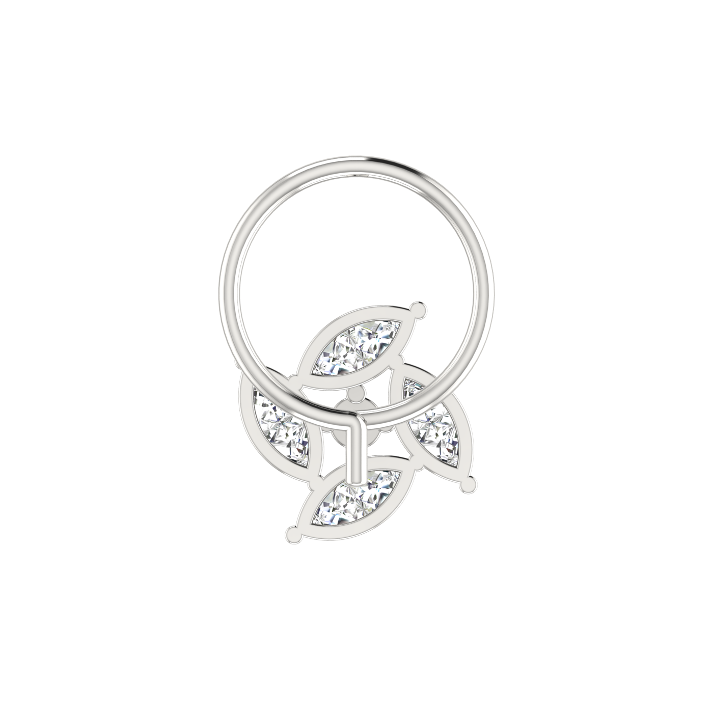 0.23 Carat Natural Diamond Nose Pin - HI Color, VS-SI Clarity.